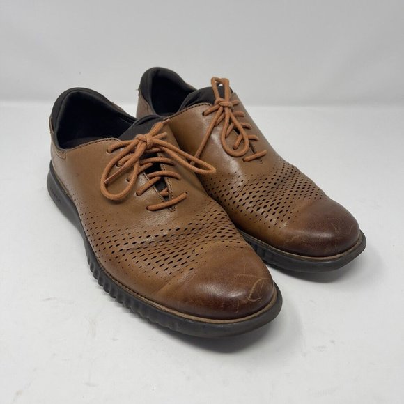 Cole Haan 2.ZERØGRAND British Tan/Java Laser Wingtip Oxford Shoes Men\'s main image 4